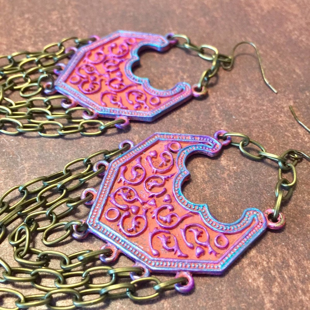 Gypsy boho hippie ethnic tribal statement earrings